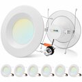 Luxrite 5/6 Inch LED Recessed Can Light 5CCT 2700K-5000K 17W 1500LM Dimmable Wet Rated ETL Listed, 6PK LR23799-6PK